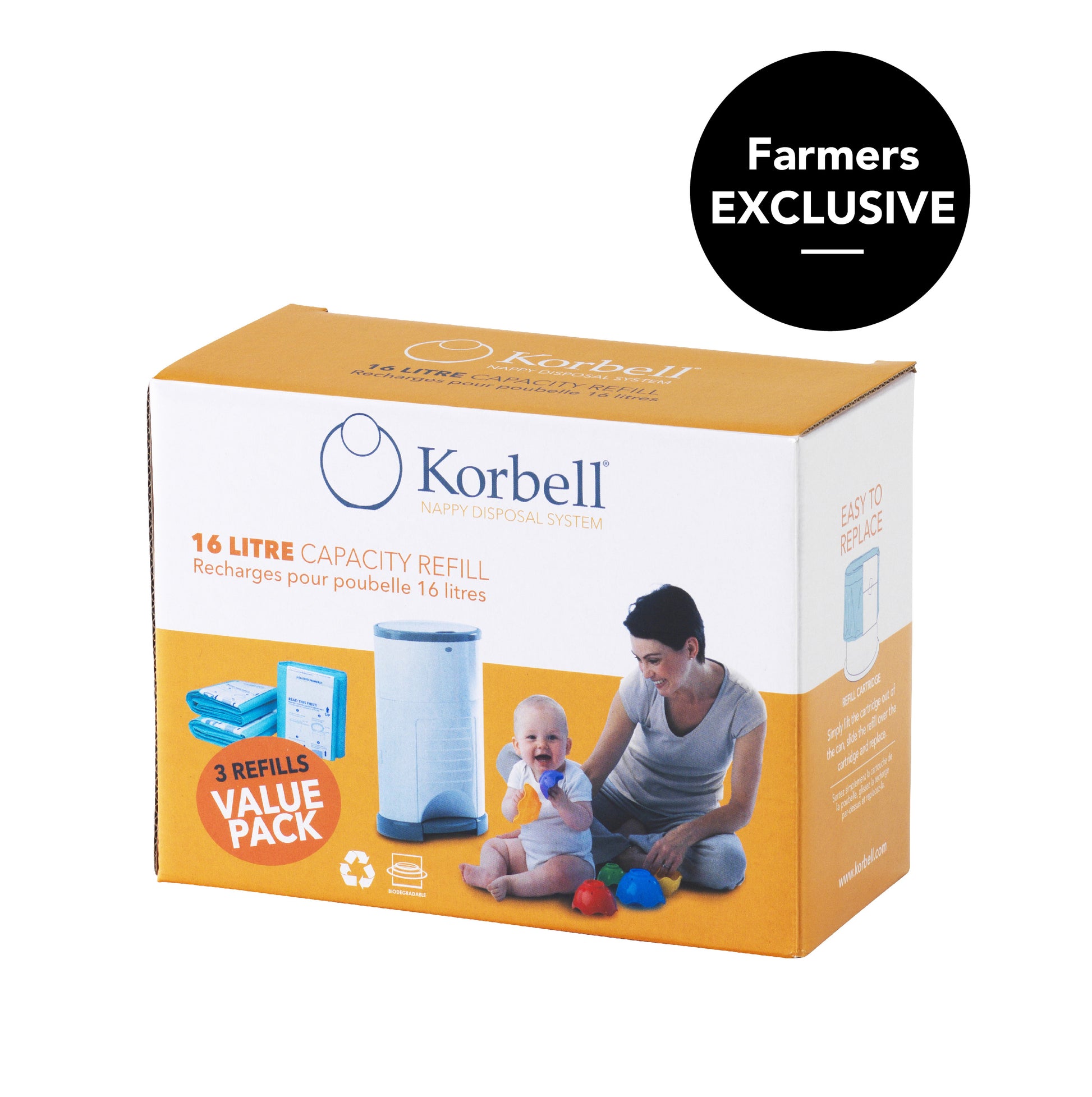 Korbell Small 3pk Refill - 16L - Korbell